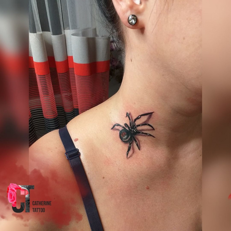 Damski 3d na szyi, photo - Tatuażysta Barb Tattoo