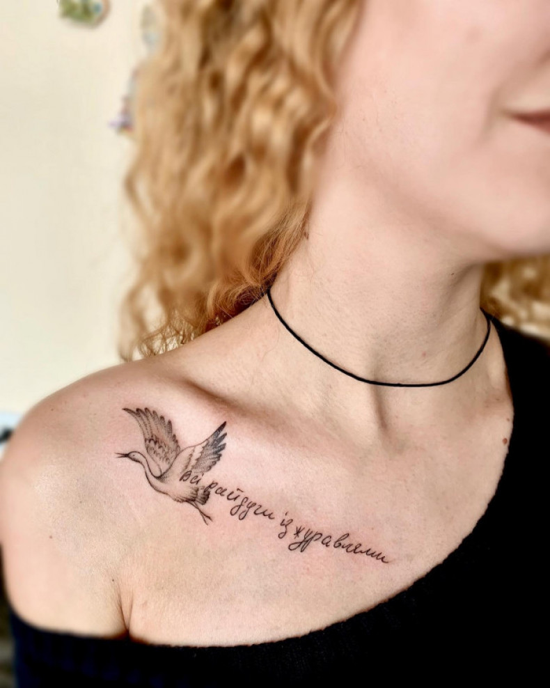 Women stork crane, photo - Tattoo Master Barb Tattoo