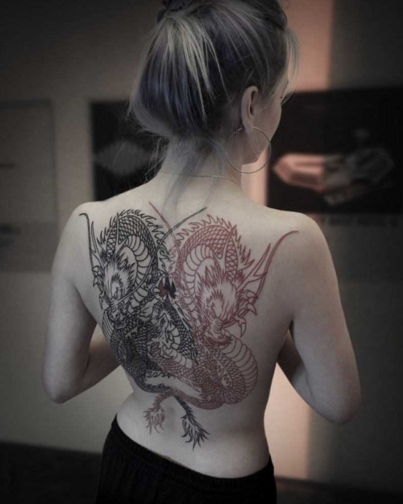 Женские большие дракон, photo - Тату мастер Barb Tattoo