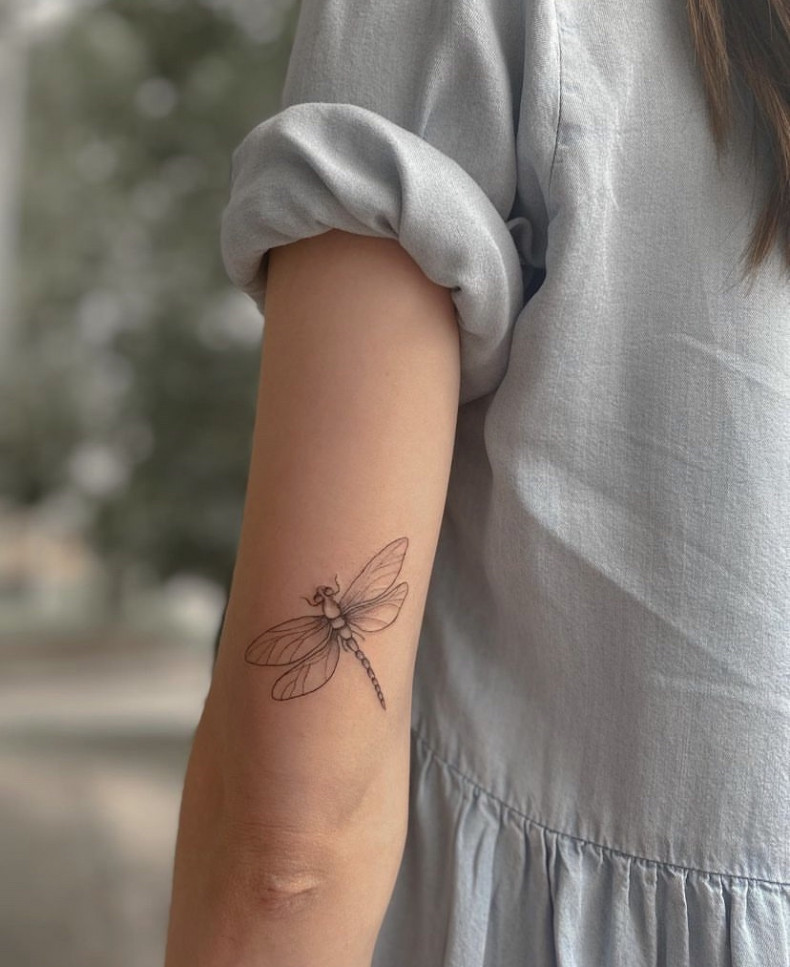 Women arm dragonfly, photo - Tattoo Master Barb Tattoo