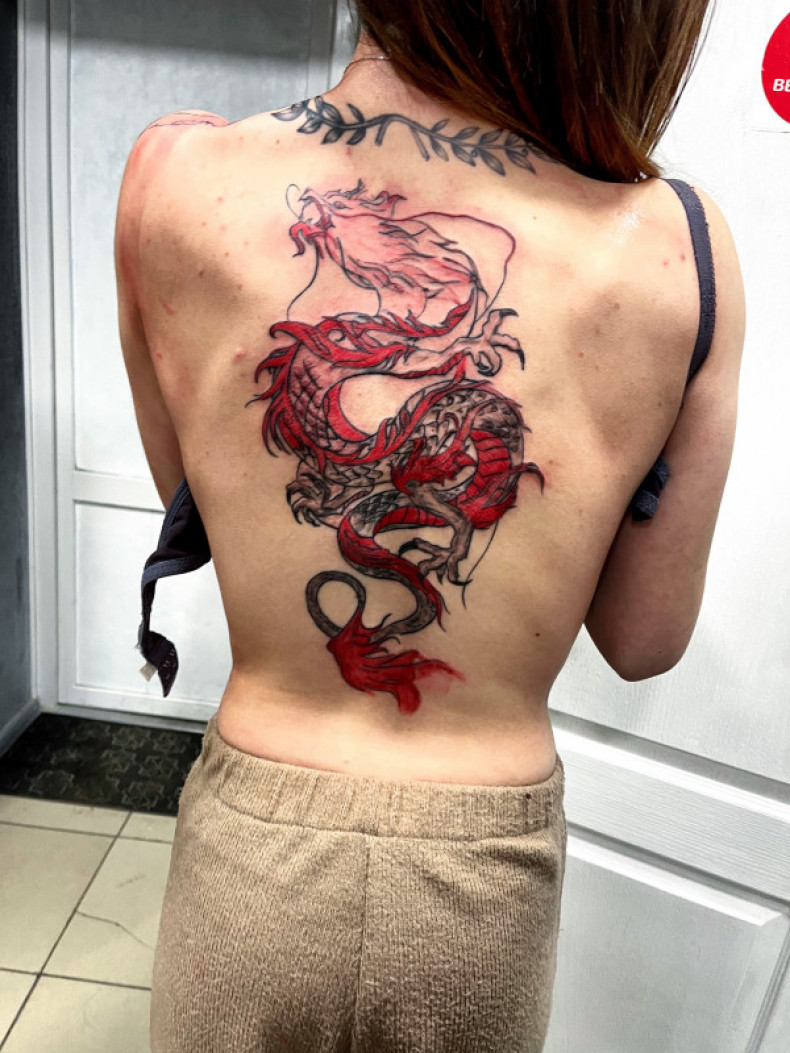 Women dragon Chinese, photo - Tattoo Master Barb Tattoo