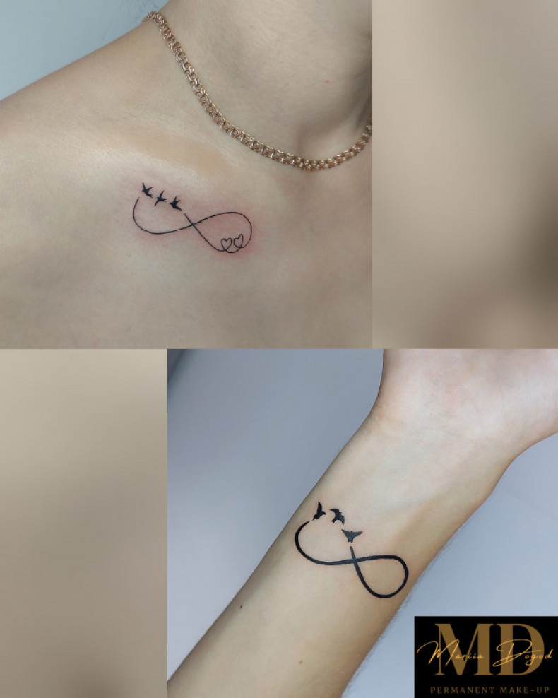 Damski tatuaż nieskończoność mały, photo - Tatuażysta Barb Tattoo