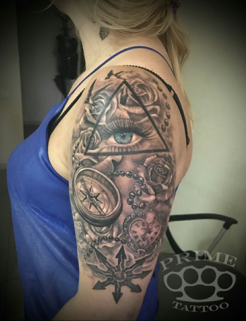 Eye black and grey all-seeing, photo - Tattoo Master Barb Tattoo