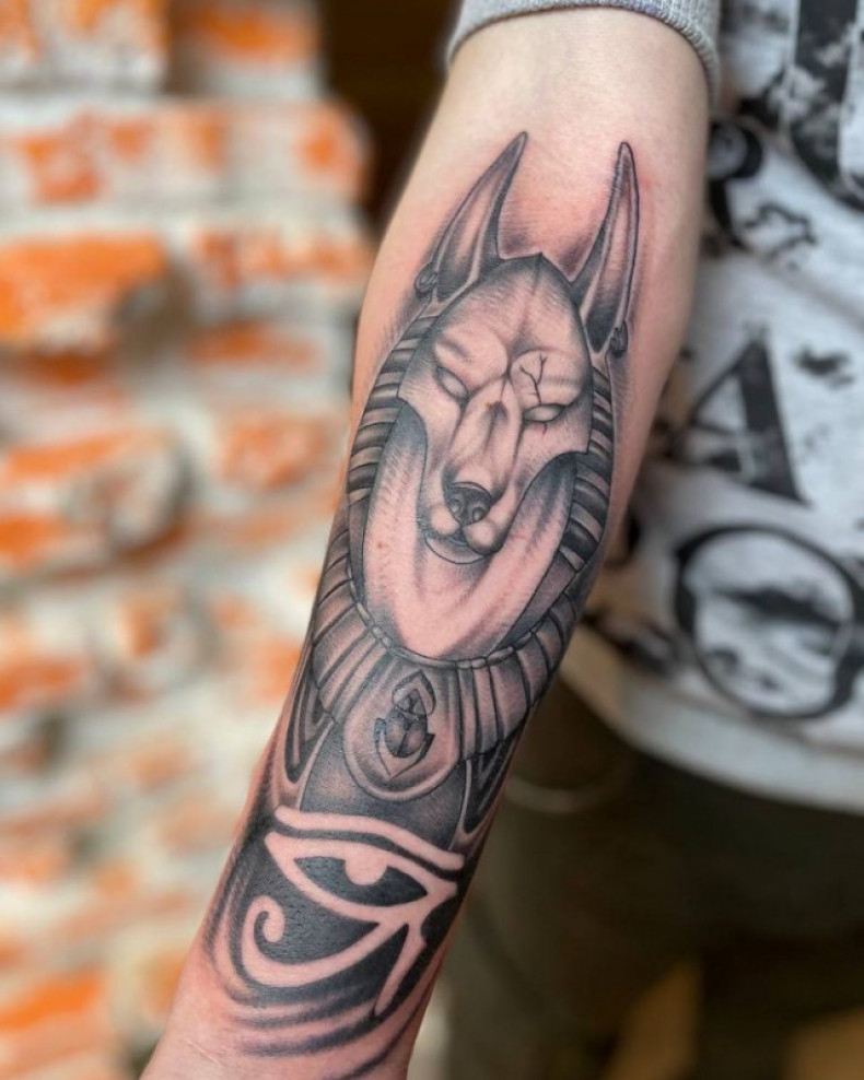 Anubis tattoo, photo - Tattoo Master Barb Tattoo