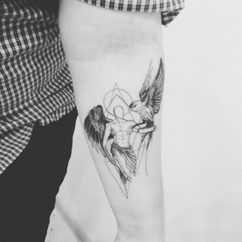 Ramię anioł przedramię, photo - Tatuażysta Barb Tattoo