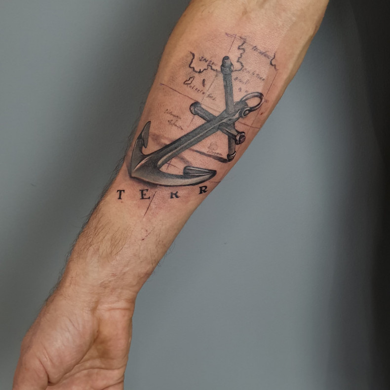 Arm map anchor, photo - Tattoo Master Barb Tattoo