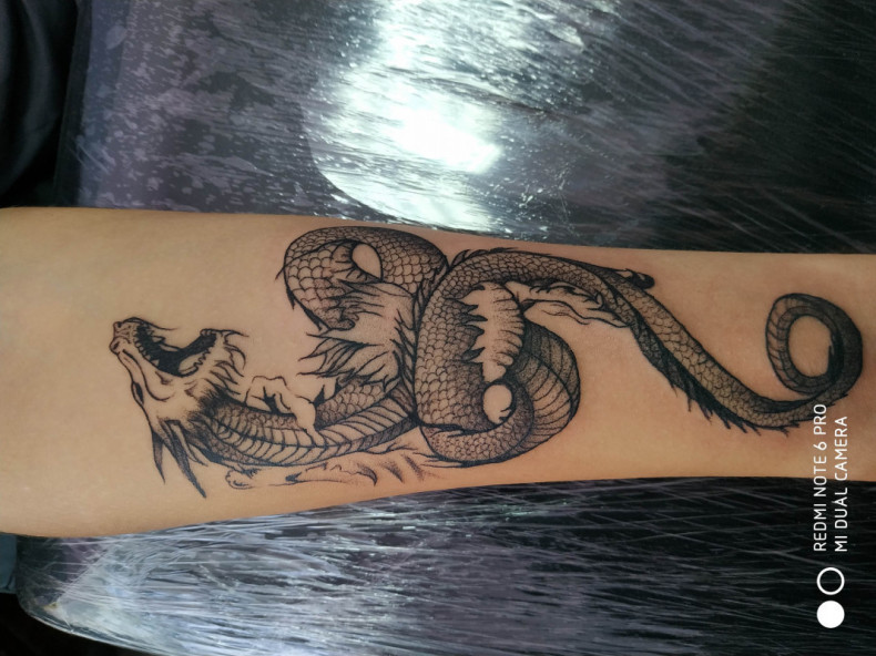 Arm Chinesischer Drache, photo - Tattoo-Meister Barb Tattoo