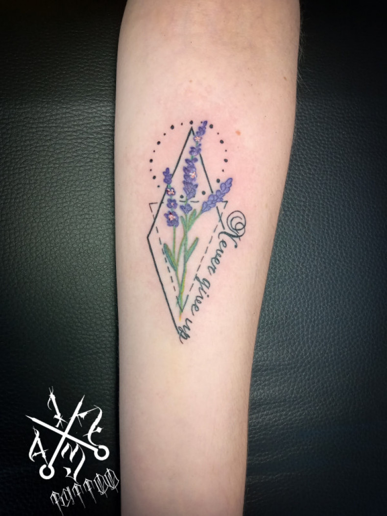 Delikatne kwiaty lawendy, photo - Tatuażysta Barb Tattoo