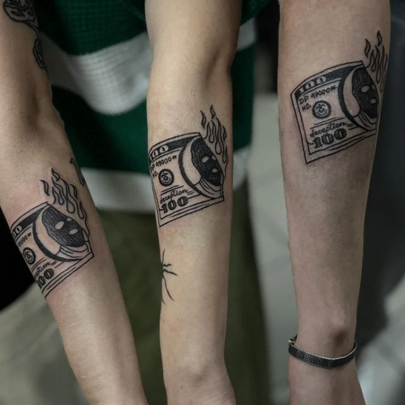 Arm money dollar sign, photo - Tattoo Master Barb Tattoo