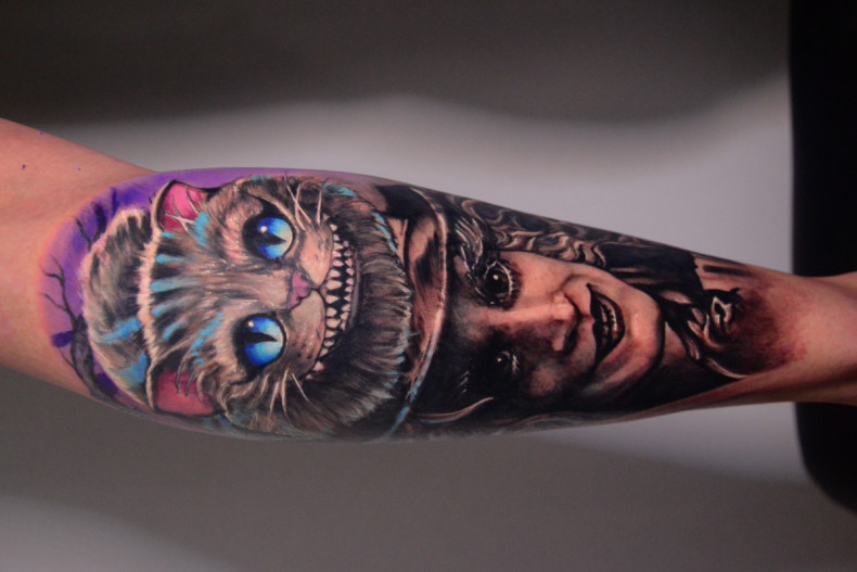 Arm Katze bunte, photo - Tattoo-Meister Barb Tattoo