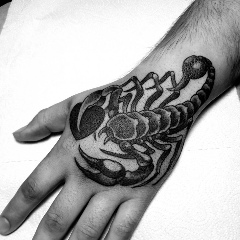 Arm Hand skorpion, photo - Tattoo-Meister Barb Tattoo