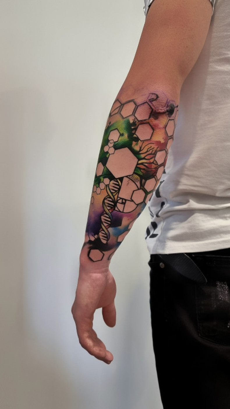 Arm abstrakte Aquarell, photo - Tattoo-Meister Barb Tattoo