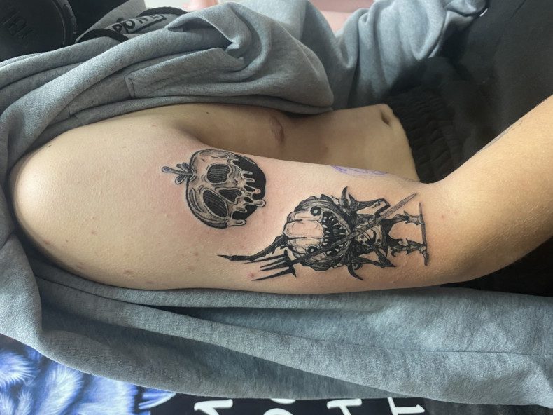 Arm demon death, photo - Tattoo Master Barb Tattoo