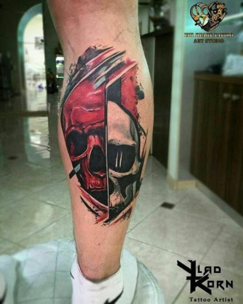 Shin calf leg, photo - Tattoo Master Barb Tattoo