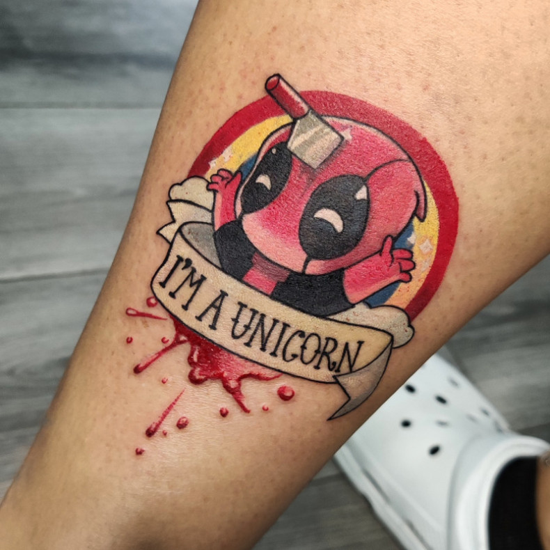 Deadpool marvel kreskówki, photo - Tatuażysta Barb Tattoo