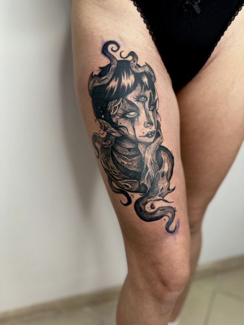 Ведьма кружево монстр, photo - Тату мастер Barb Tattoo