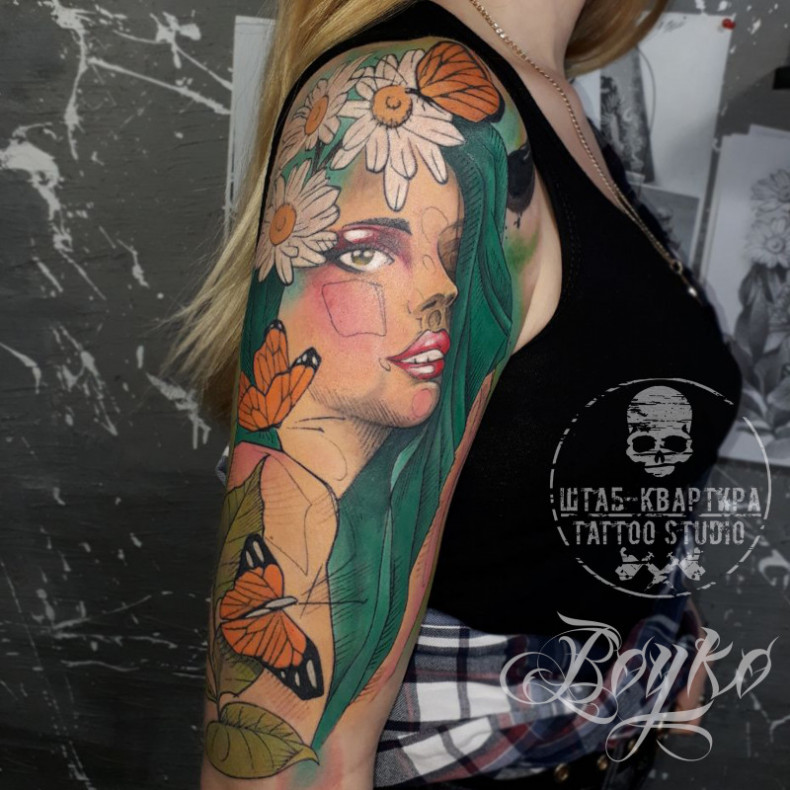 Wonderful work done in 3 sessions, total price 420 dollars., photo - Tattoo Master Barb Tattoo