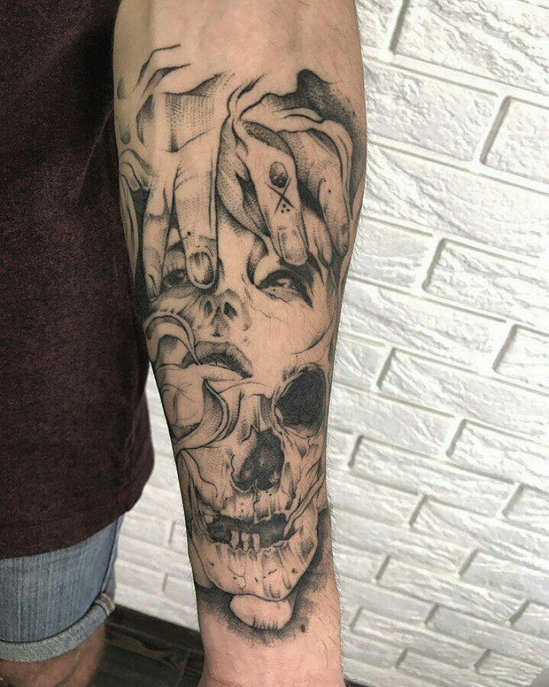 Dziewczyna Dotwork przedramię, photo - Tatuażysta Barb Tattoo