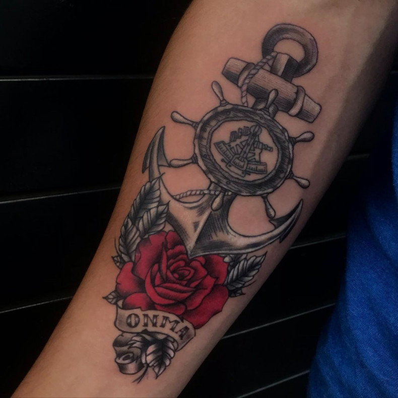 Forearm anchor, photo - Tattoo Master Barb Tattoo