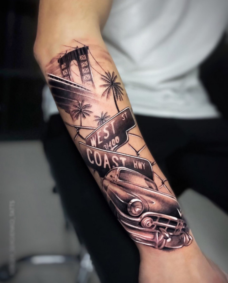 Car cool forearm, photo - Tattoo Master Barb Tattoo