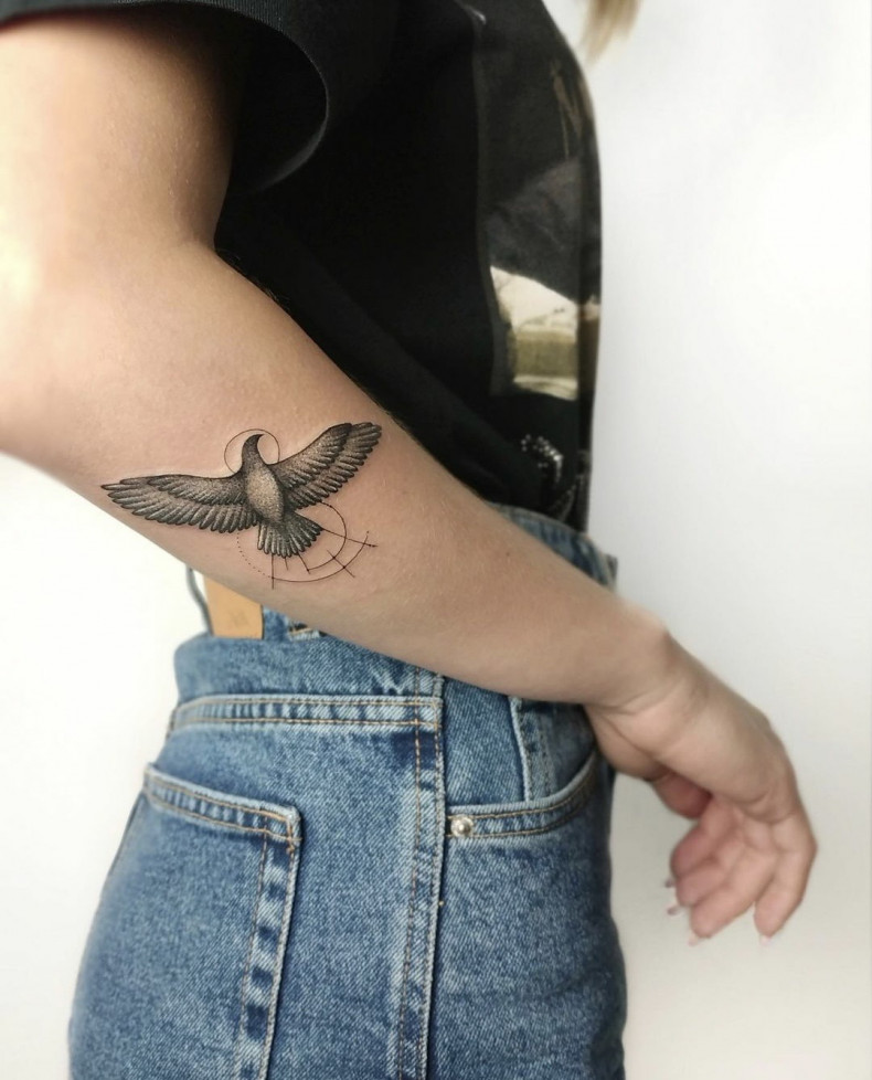 На предплечье птица свобода, photo - Тату мастер Barb Tattoo