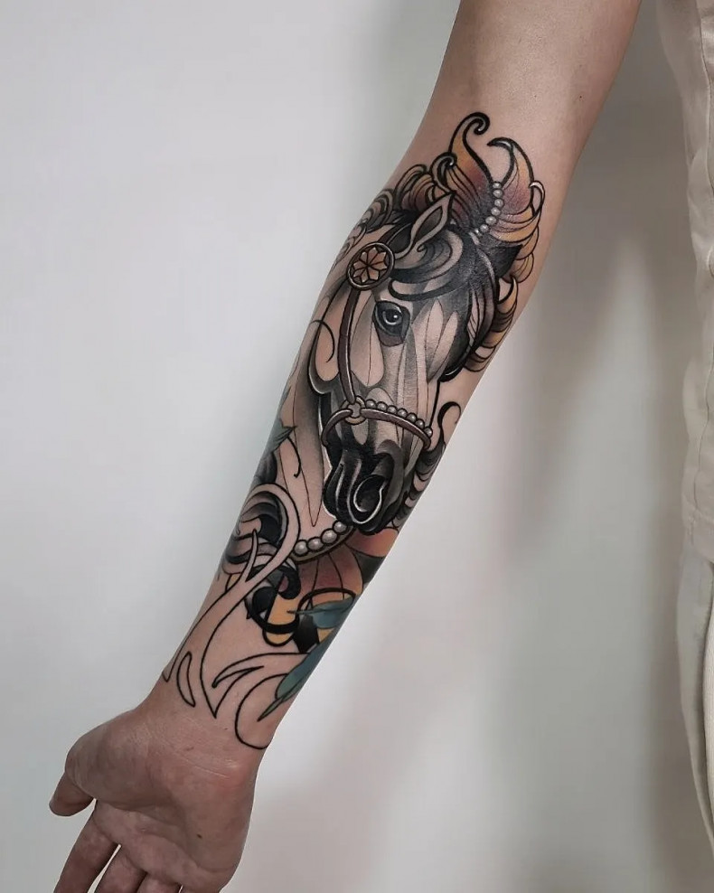 Horse forearm, photo - Tattoo Master Barb Tattoo