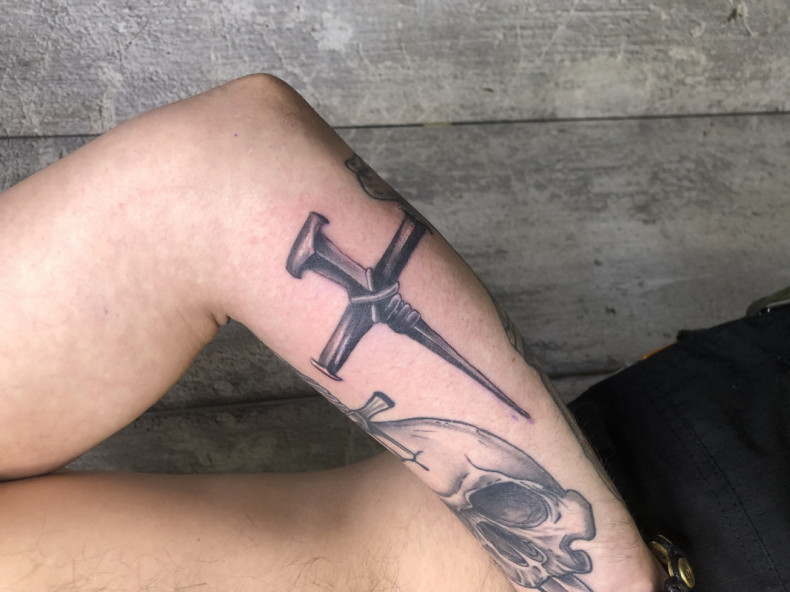 Dagger forearm, photo - Tattoo Master Barb Tattoo