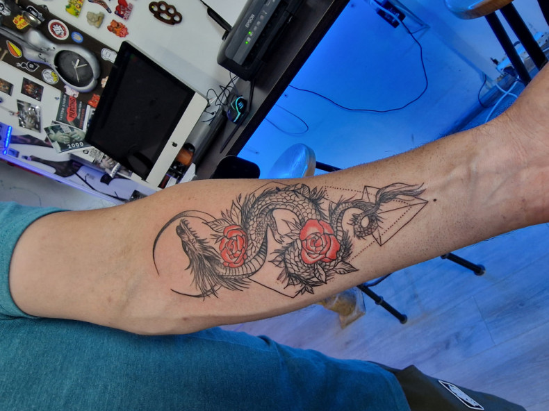 Smok Chiński przedramię, photo - Tatuażysta Barb Tattoo