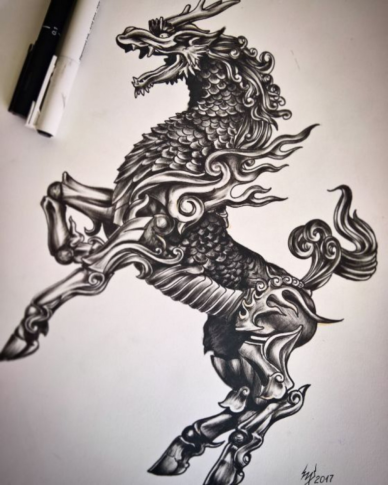 Baroque horse pegasus, photo - Tattoo Master Barb Tattoo