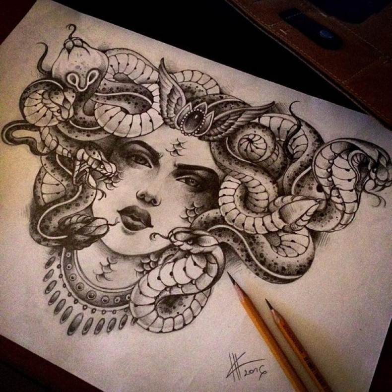 Medusa sketch, photo - Tattoo Master Barb Tattoo