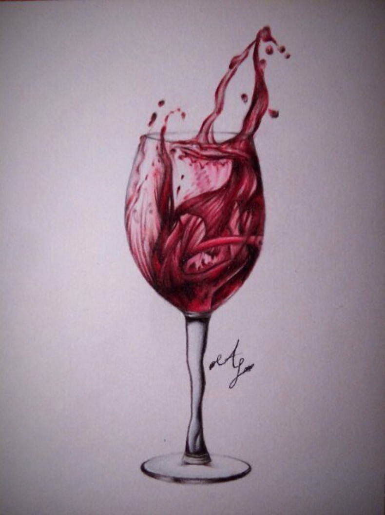 Wine glass sketch, photo - Tattoo Master Barb Tattoo