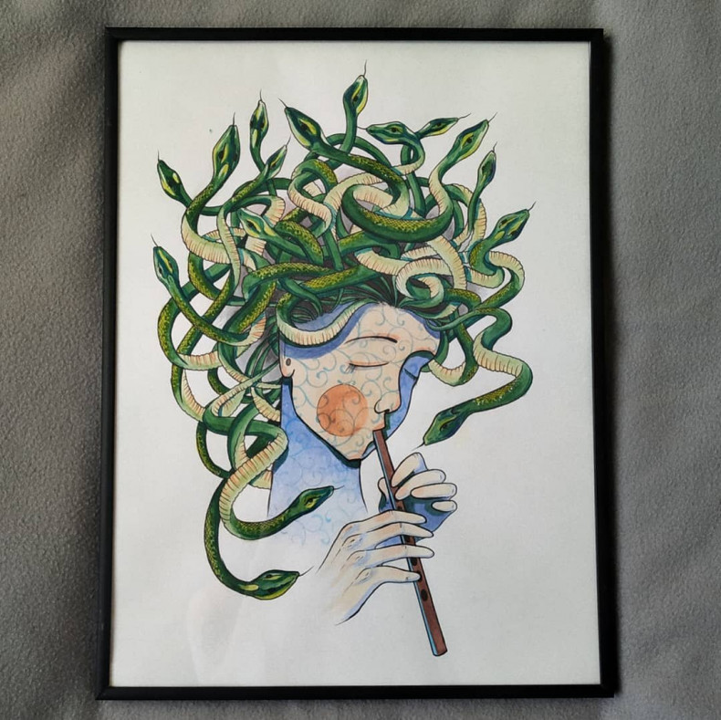 Medusa colorful sketch, photo - Tattoo Master Barb Tattoo