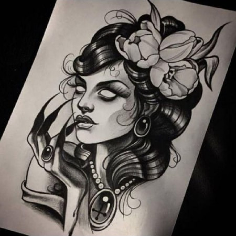 Witch sketch, photo - Tattoo Master Barb Tattoo