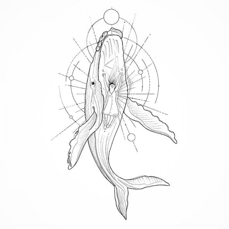 Whale sketch, photo - Tattoo Master Barb Tattoo