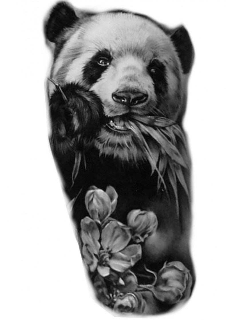 Niedźwiedź panda realistyczny, photo - Tatuażysta Barb Tattoo