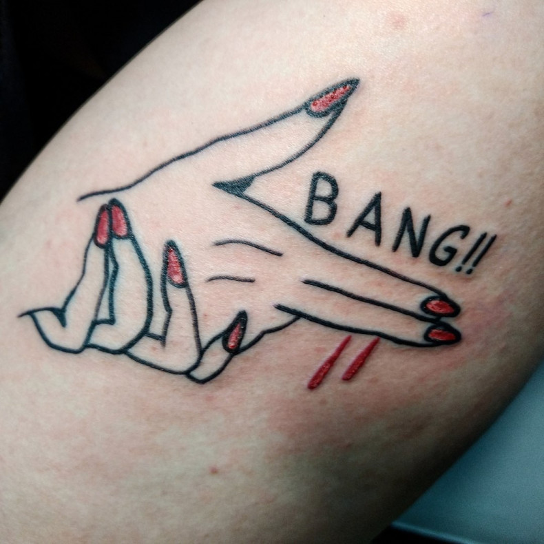 Gun revolver hands, photo - Tattoo Master Barb Tattoo