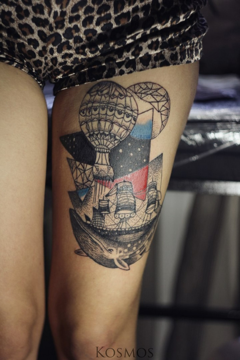 Abstrakte luftballon wal, photo - Tattoo-Meister Barb Tattoo