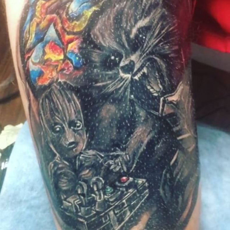 Waschbär Star Wars Realismus, photo - Tattoo-Meister Barb Tattoo