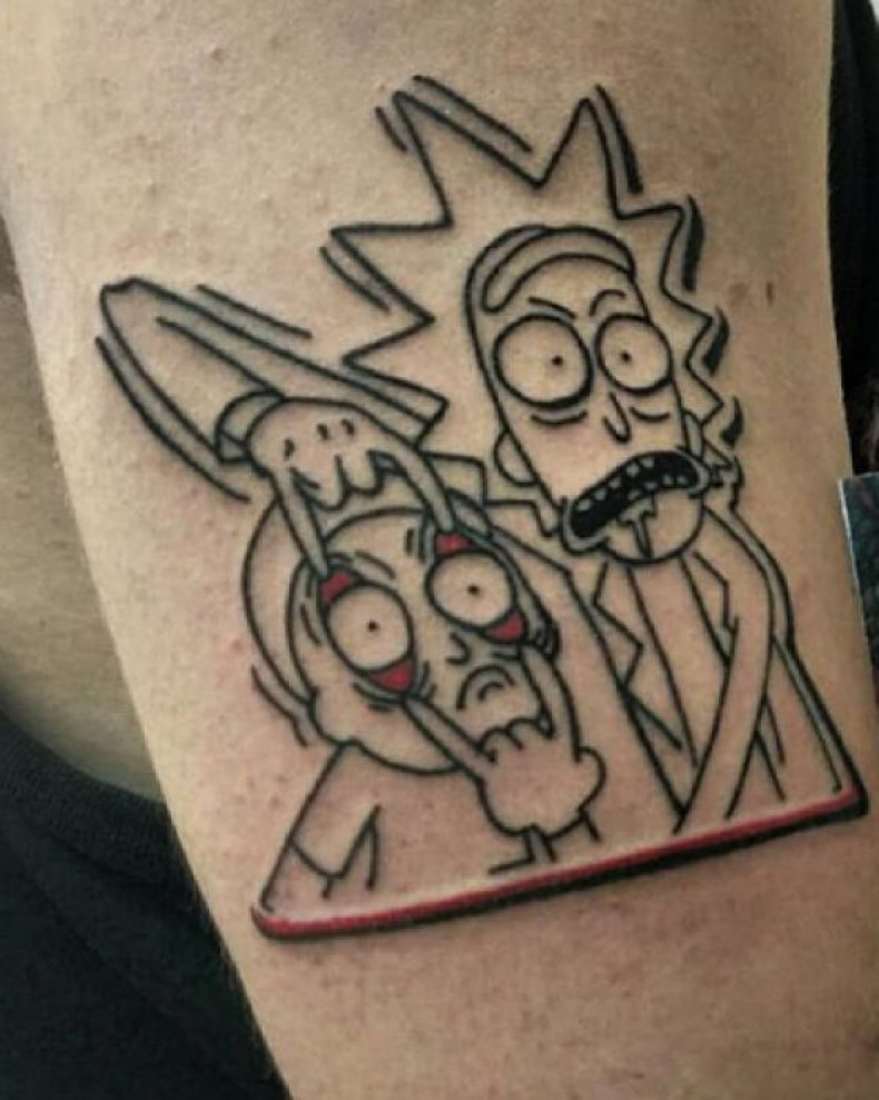 Kreskówki Rick i Morty śmieszny, photo - Tatuażysta Barb Tattoo