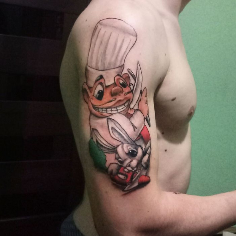 Zając królik kreskówki, photo - Tatuażysta Barb Tattoo