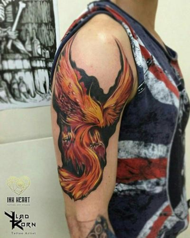 Firebird phoenix colorful, photo - Tattoo Master Barb Tattoo