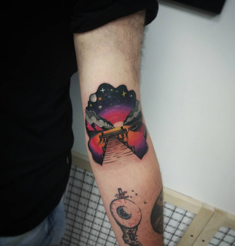 Kosmos kolorowy, photo - Tatuażysta Barb Tattoo