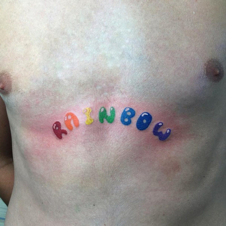 Letter rainbow colorful, photo - Tattoo Master Barb Tattoo