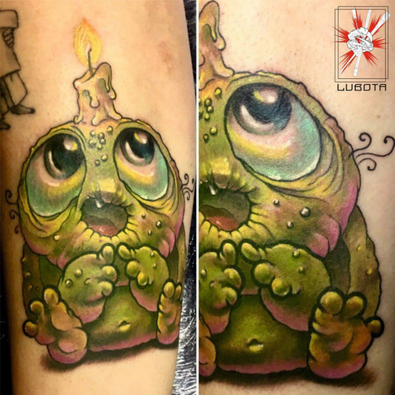 Frog monster new school, photo - Tattoo Master Barb Tattoo