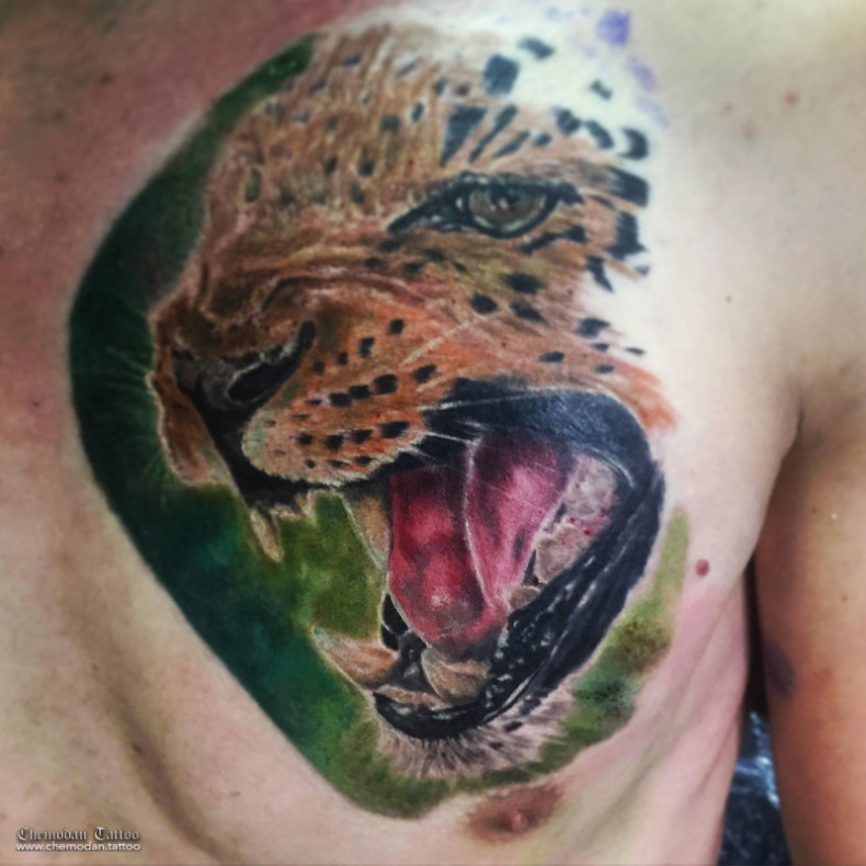 Colorful jaguar, photo - Tattoo Master Barb Tattoo