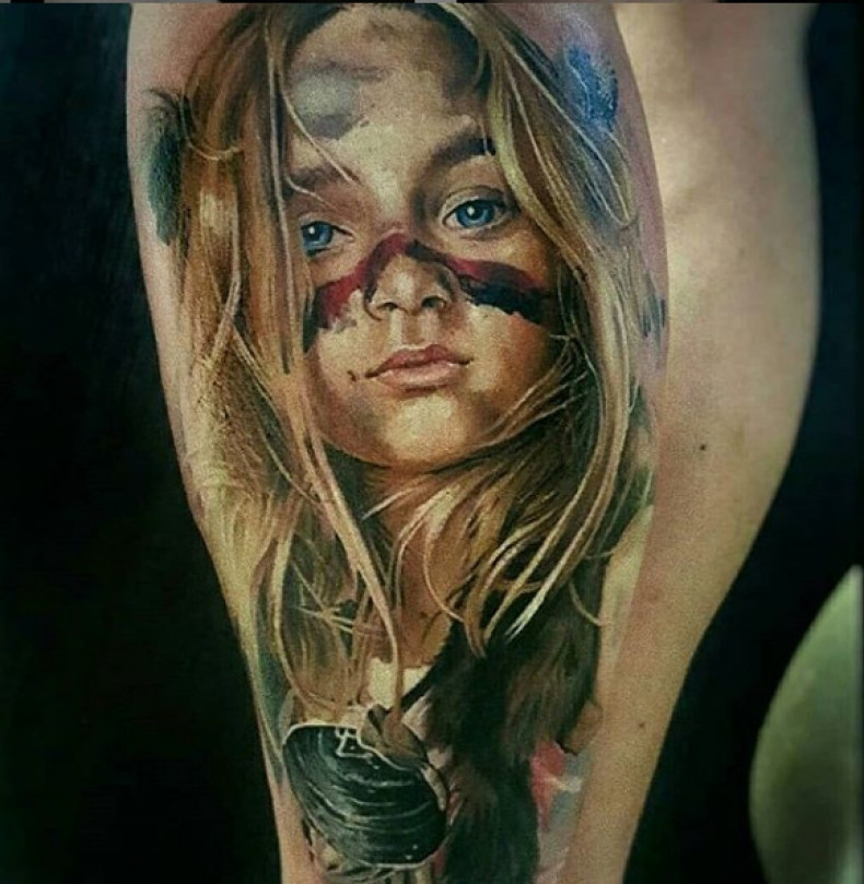 Portret dziecko kolorowy, photo - Tatuażysta Barb Tattoo