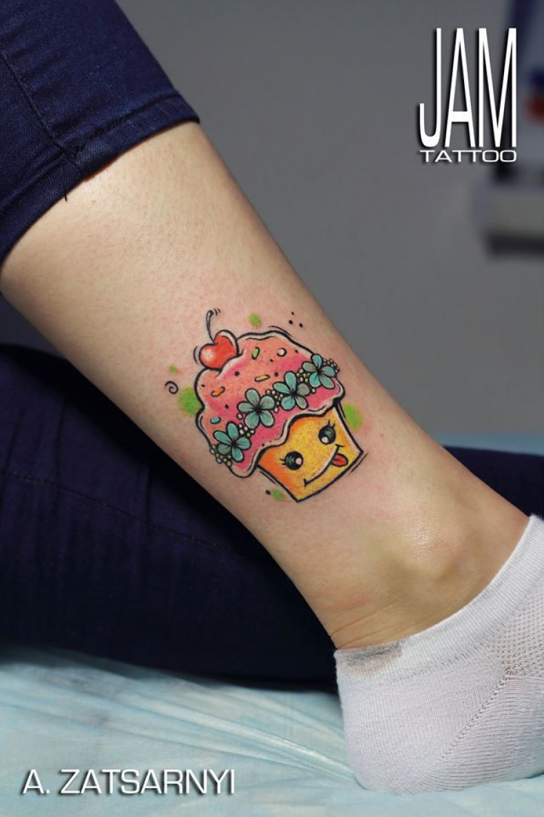 Вишня нью скул тортик, photo - Тату мастер Barb Tattoo