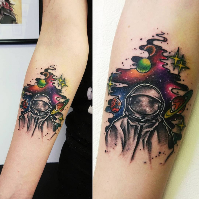 Astronauta astronaut kosmos, photo - Tatuażysta Barb Tattoo