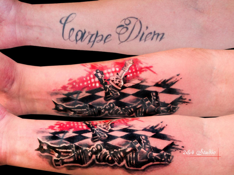 Colorful chess, photo - Tattoo Master Barb Tattoo