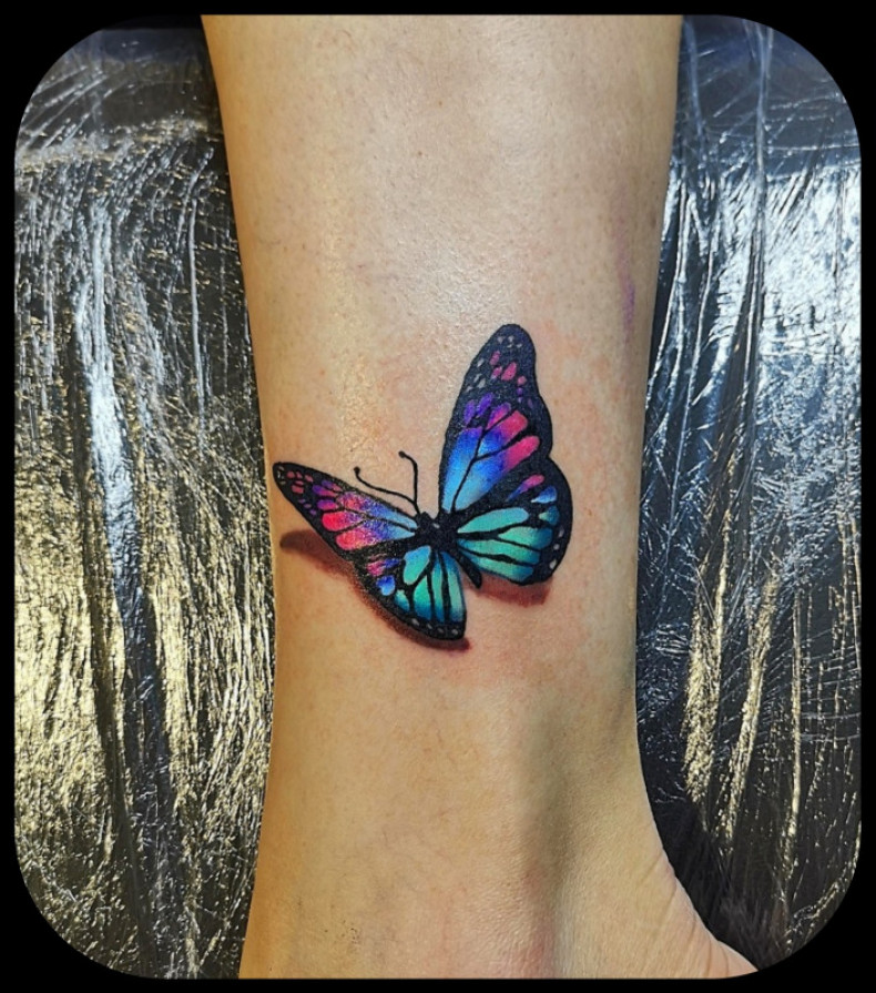 3d butterfly colorful, photo - Tattoo Master Barb Tattoo